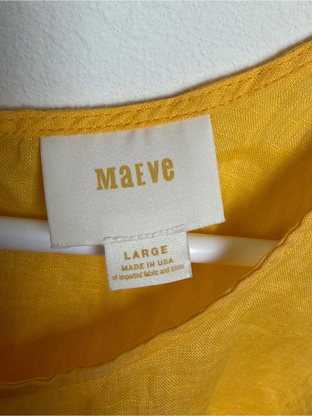 Anthropologie MAEVE Canary Yellow Summer Tank 100% Linen - Picture 5 of 6